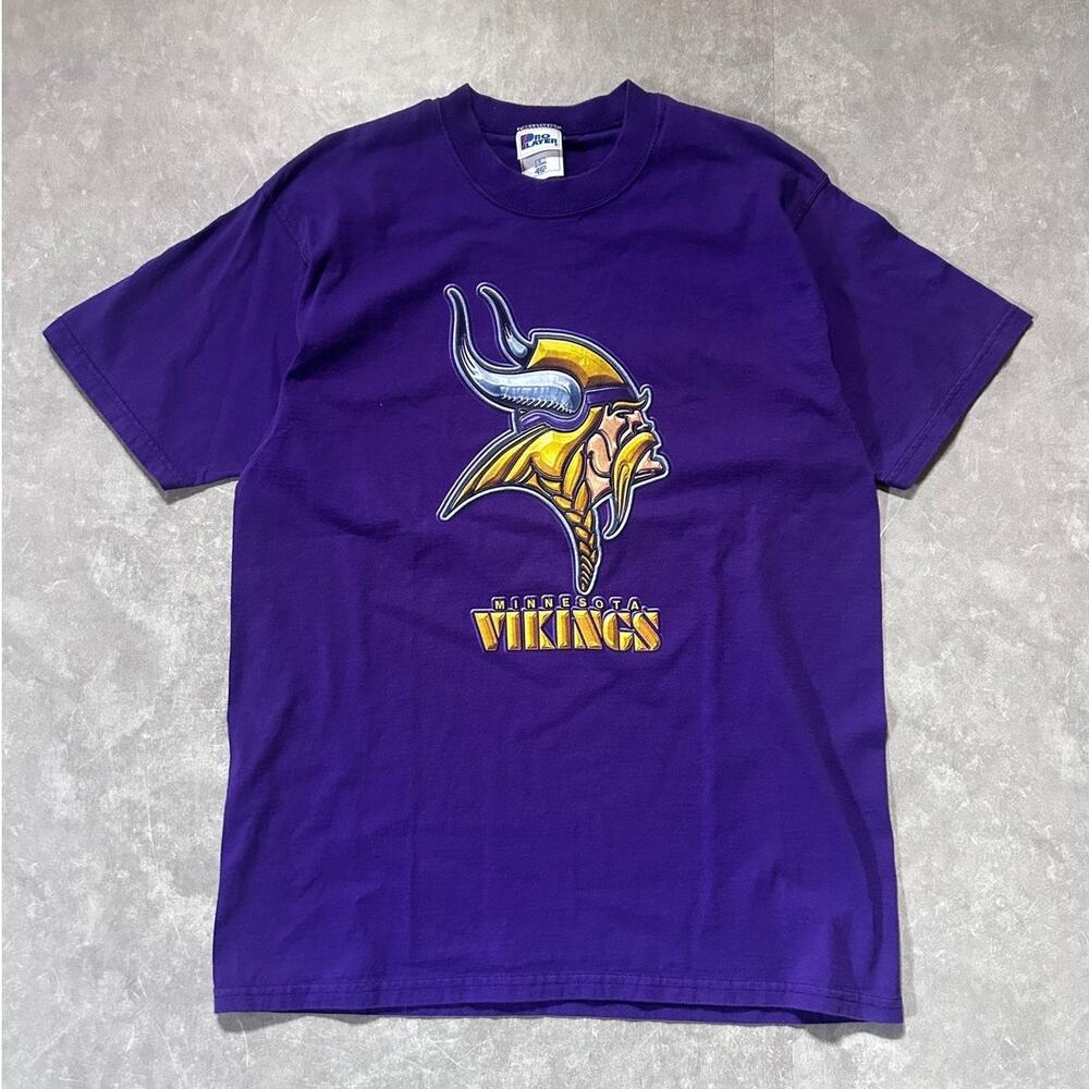 90s Vintage Minnesota Vikings Pro Player Purple T Shirt Size L